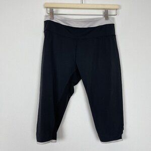 Lululemon Bandha Crop Black White Cropped Leggings Keyhole Size 8